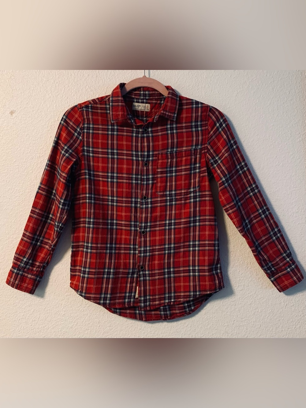 Zara Kids Collection Red Plaid Lightweight Flannel Button-Up Shirt
Size: 10